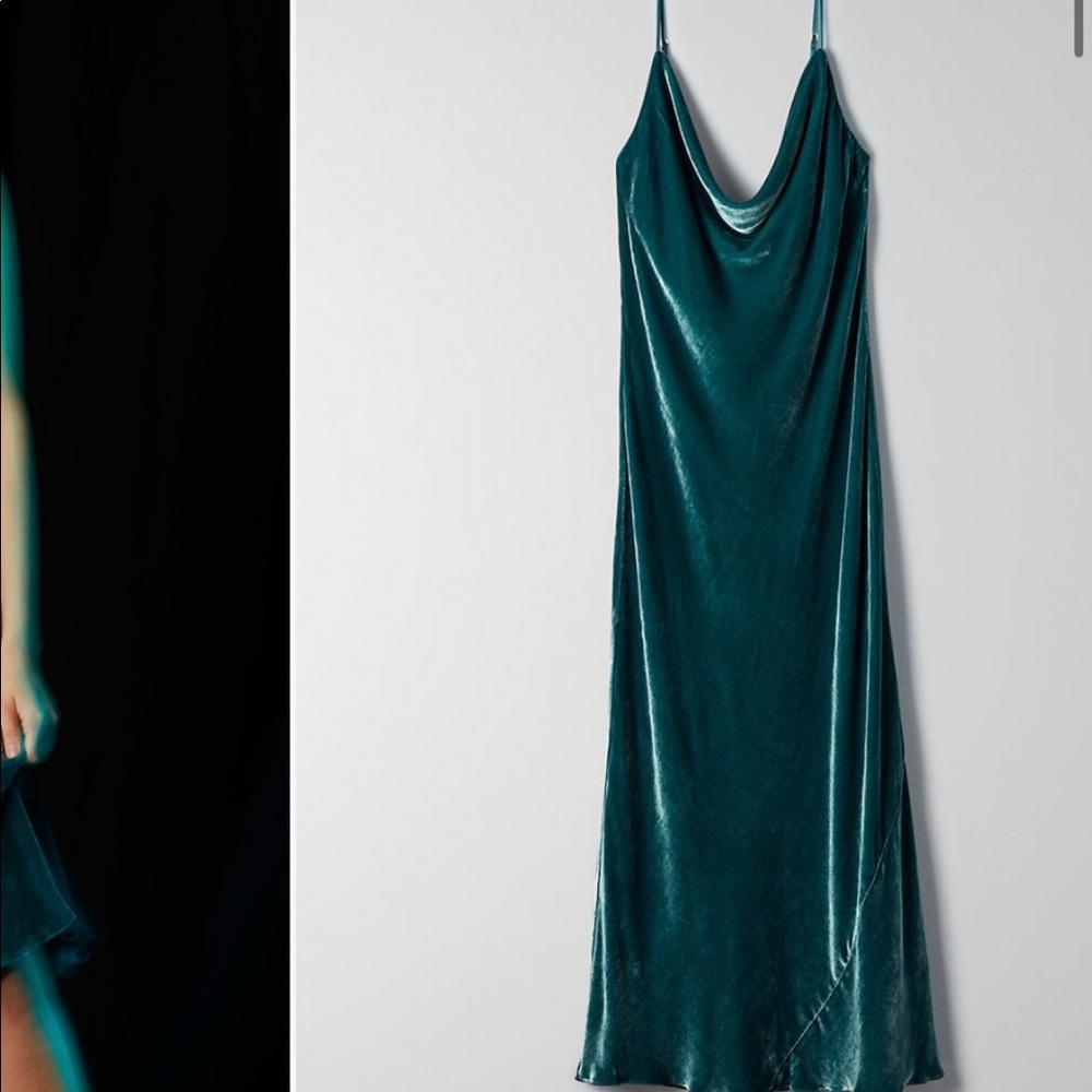 Aritzia velvet slip dress
